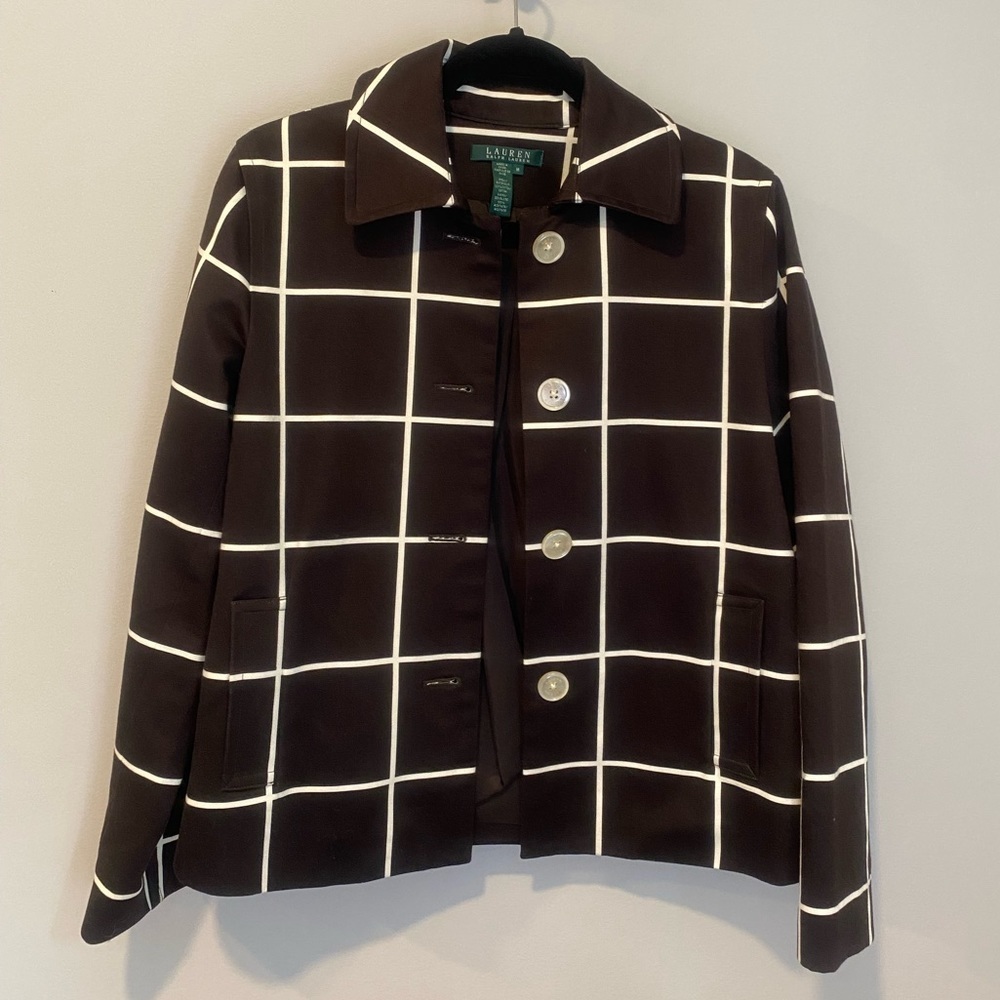Ralph Lauren Black and white grid jacket.